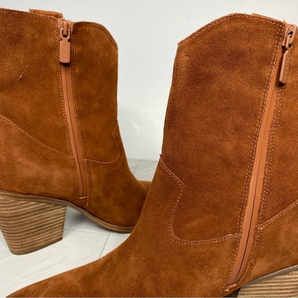 Blondo Wayde Brown Suede Western Bootie 10 - Picture 11 of 14